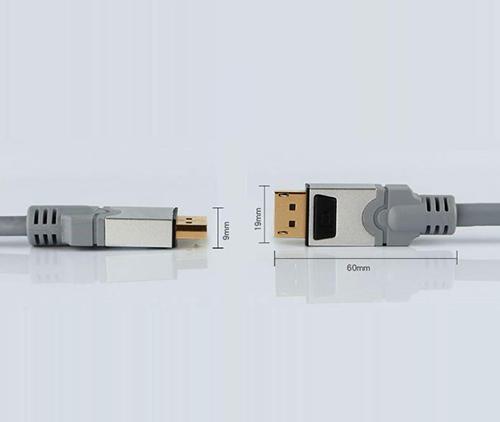 Cable DisplayPort 1.2, malla blindada de aleación de zinc